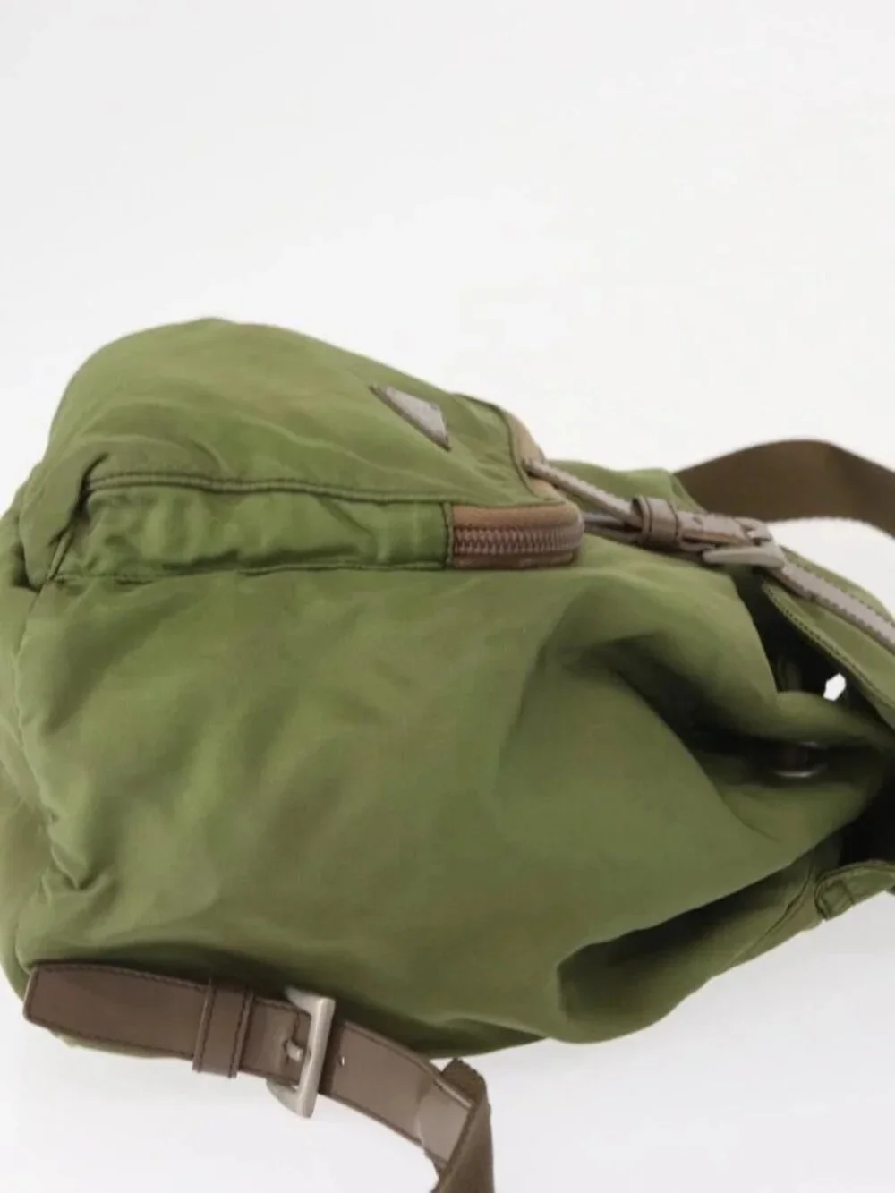 PRADA Backpack Nylon Green Silver